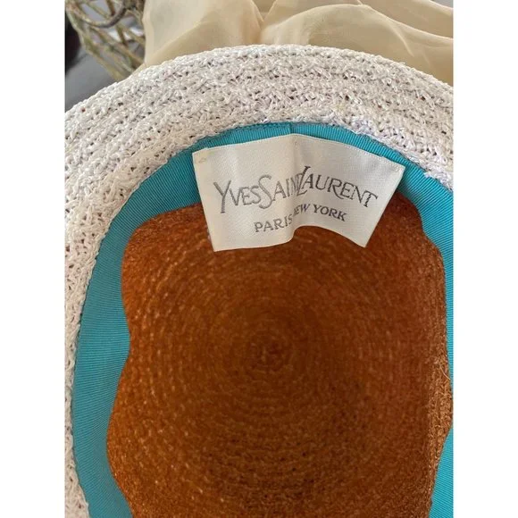 Vintage Yves Saint Laurent Straw Summer Ladies Hat Vintage 1970 main image 2